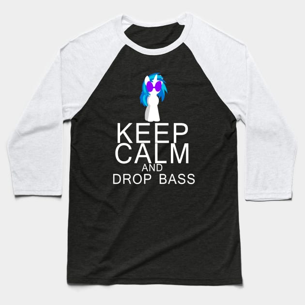 Vinyl Scratch/DJ Pon-3 - Keep Calm and Drop Bass Baseball T-Shirt by SSXVegeta